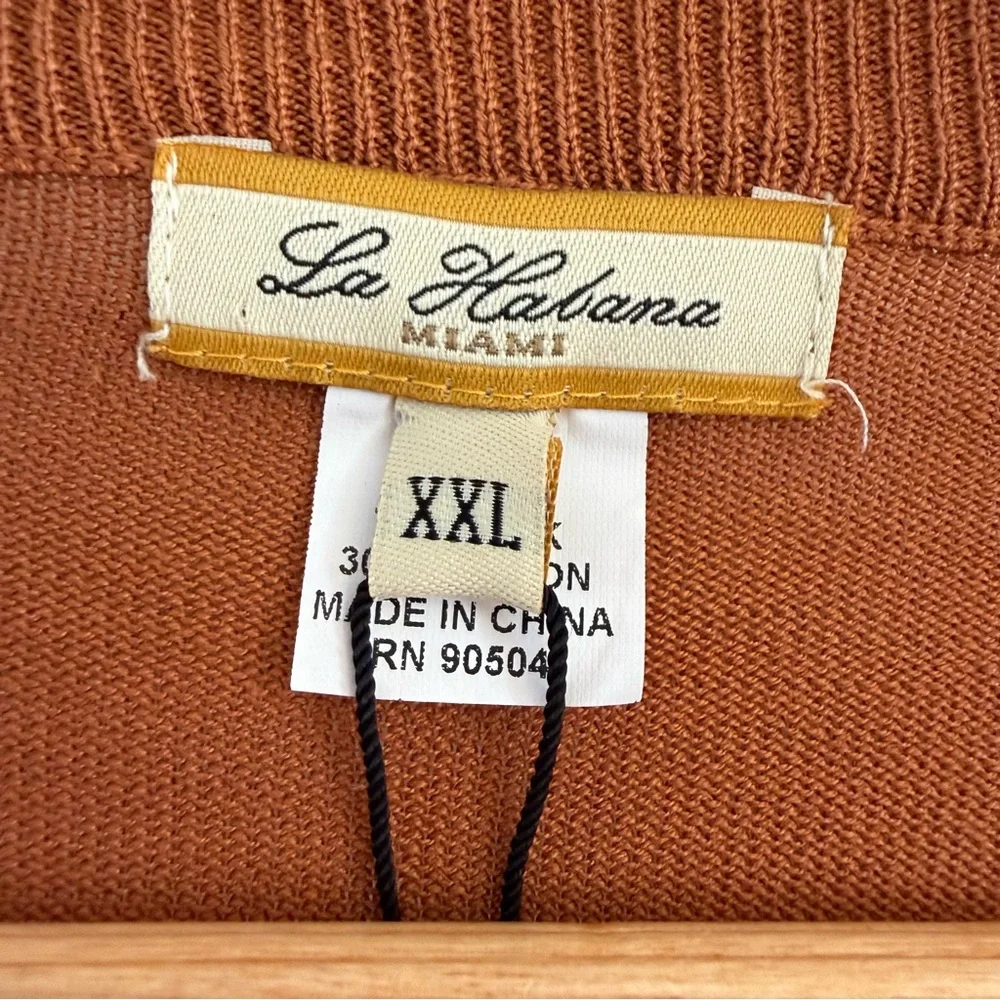 Silk Blend Sweater NEW VNeck Long Sleeve Pullover Ochre Earth Clay Mens Size XXL